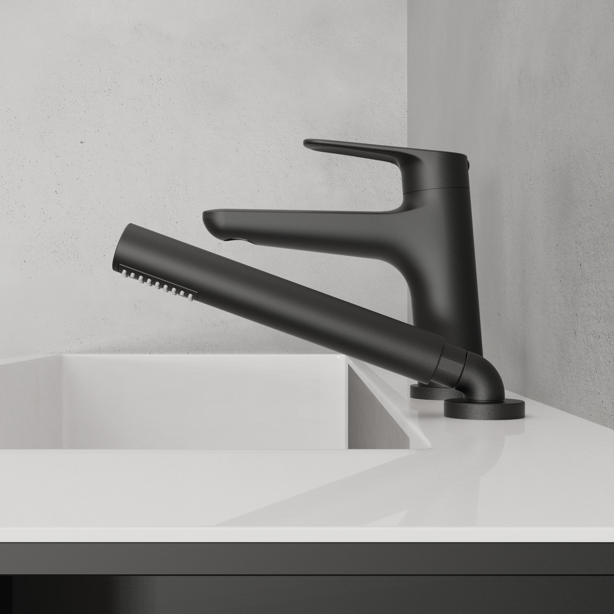 Nouveaux robinets noir mat maintenant offerts pour la collection de salle de bain Quik