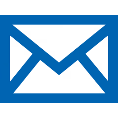 Blue envelope icon representing email or message.