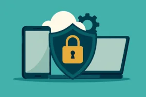 Device Security Handy, Laptop und Sicherheitsschloss