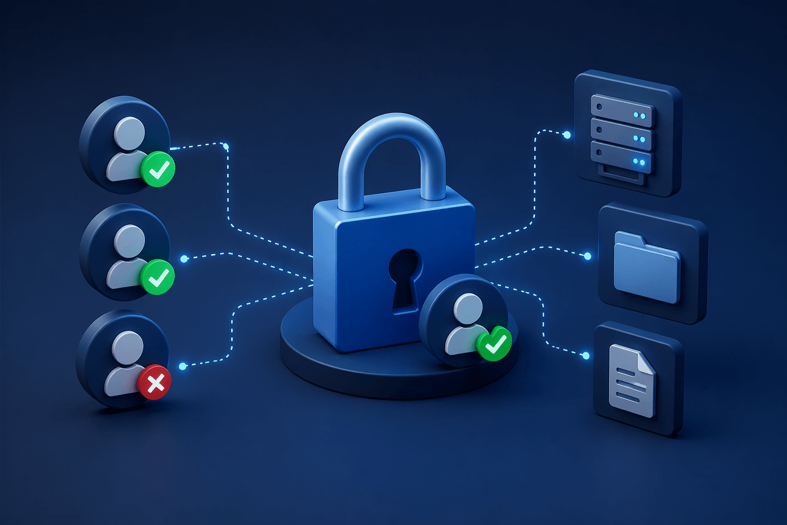 Zugriffsmanagement mit Schloss und Benutzerrechten in der IT-Sicherheit