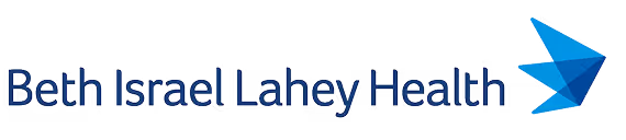 Beth Israel Lahey Health logo with blue geometric bird icon to the right of the text.