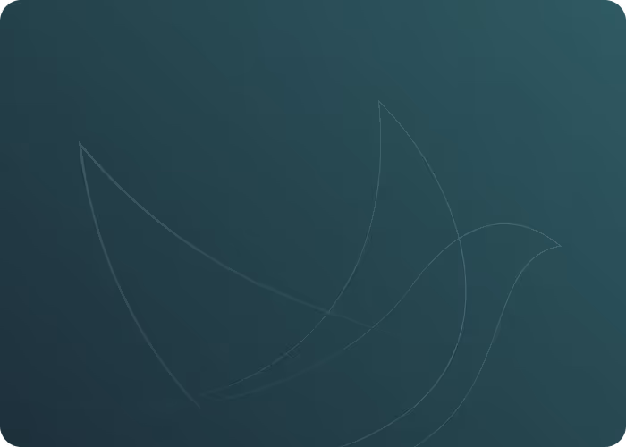 Two overlapping transparent bird outlines on a dark green gradient background.