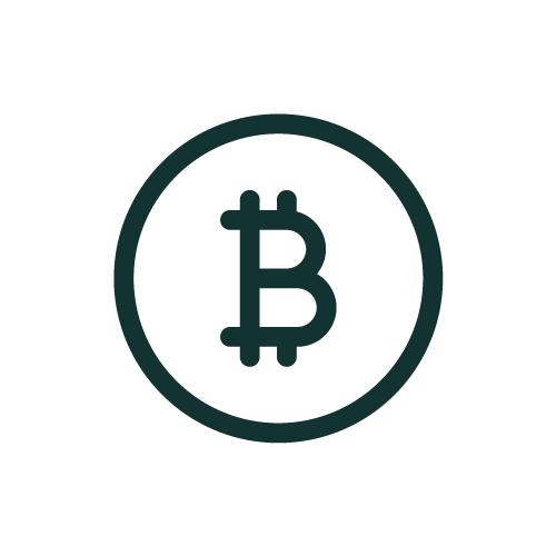 Bitcoin cryptocurrency symbol inside a circle on black background.
