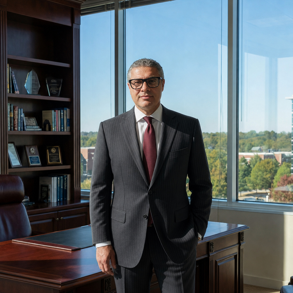 Cameron Torabi, Principal of Mason Capital Group, in his Bentonville office overlooking Northwest Arkansas