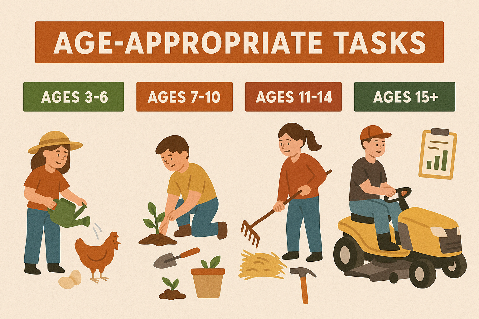 age appropriate homesteading tasks
