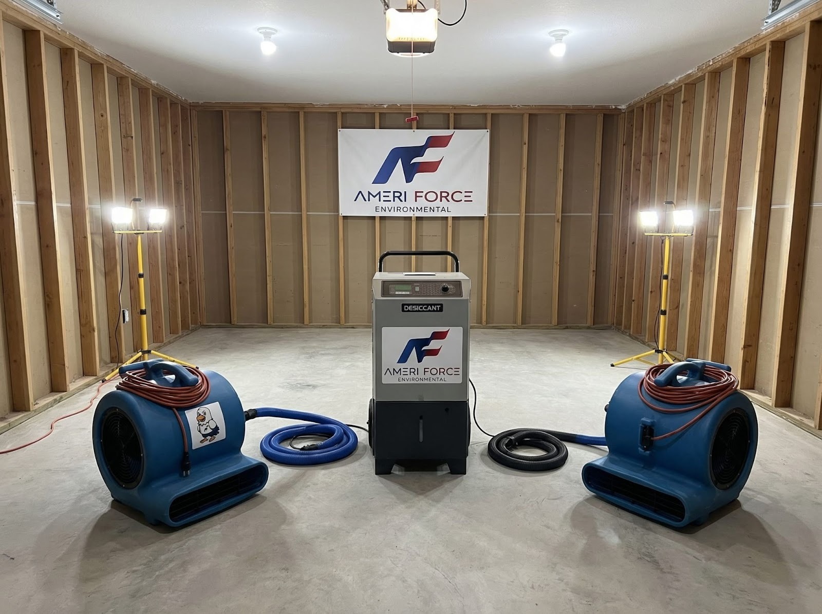 Industrial drying equipment used to prevent regrowth during professional mold remediation Colorado Springs projects.