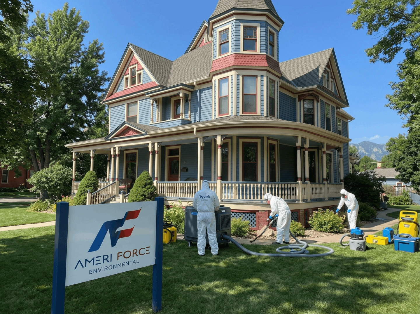 AmeriForce Environmental team performing certified lead abatement on a historic residential property in Northern Colorado.