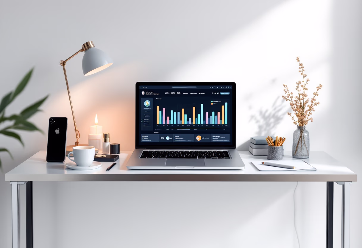 a modern workspace for a productivity tools business [background image]