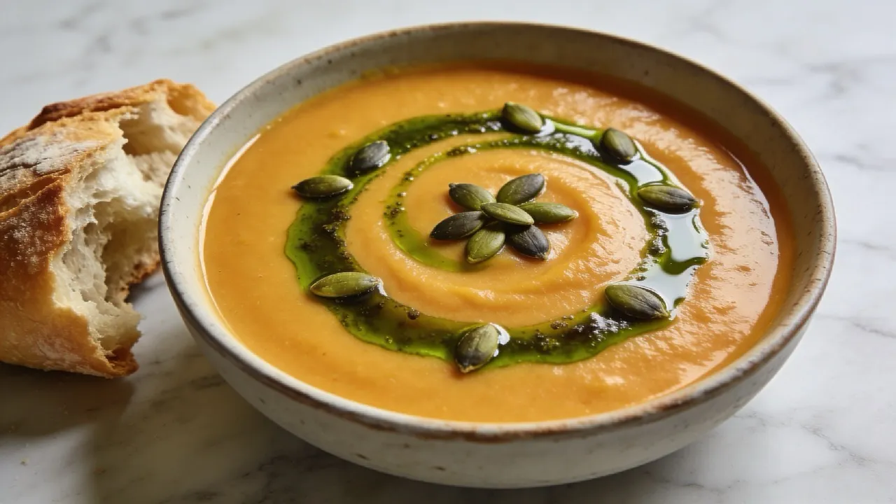 Butternut Squash & Roasted Pumpkin Seed Oil Soup