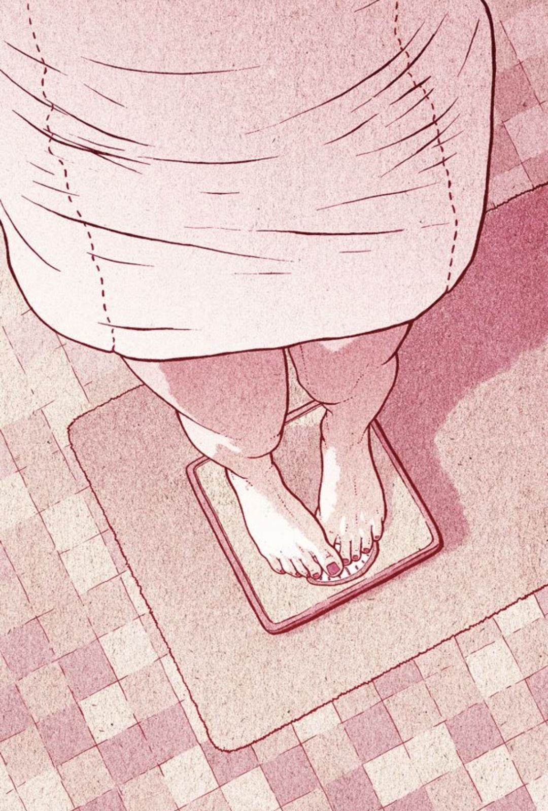 woman standing on scale