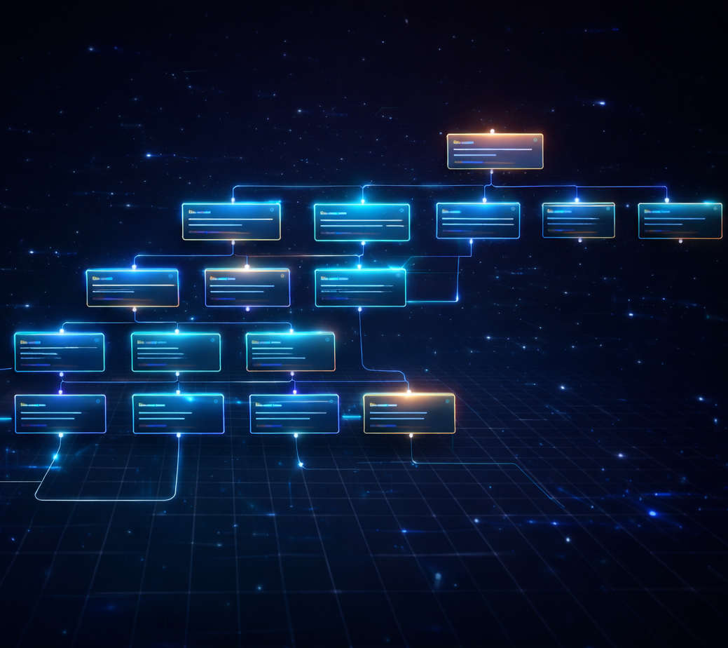 digital project interface filling the entire background