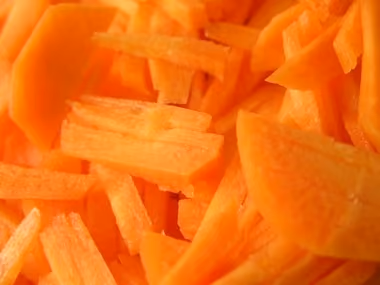 Carrots cut in Julienne