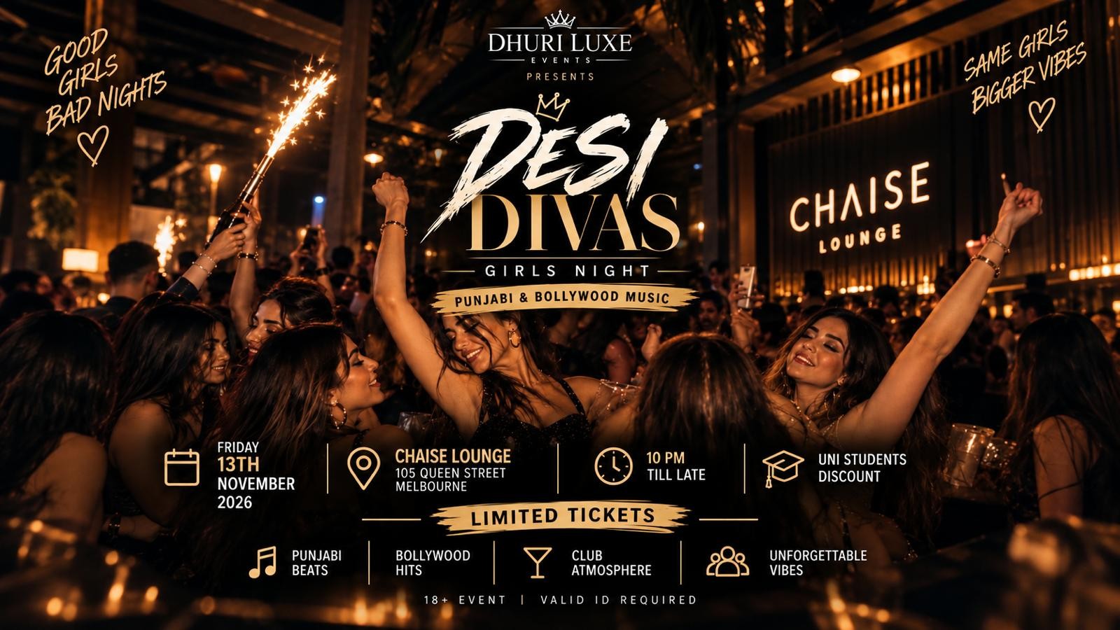 GIRLS PARTY – Punjabi & Bollywood Night | Dhuri Luxe Events