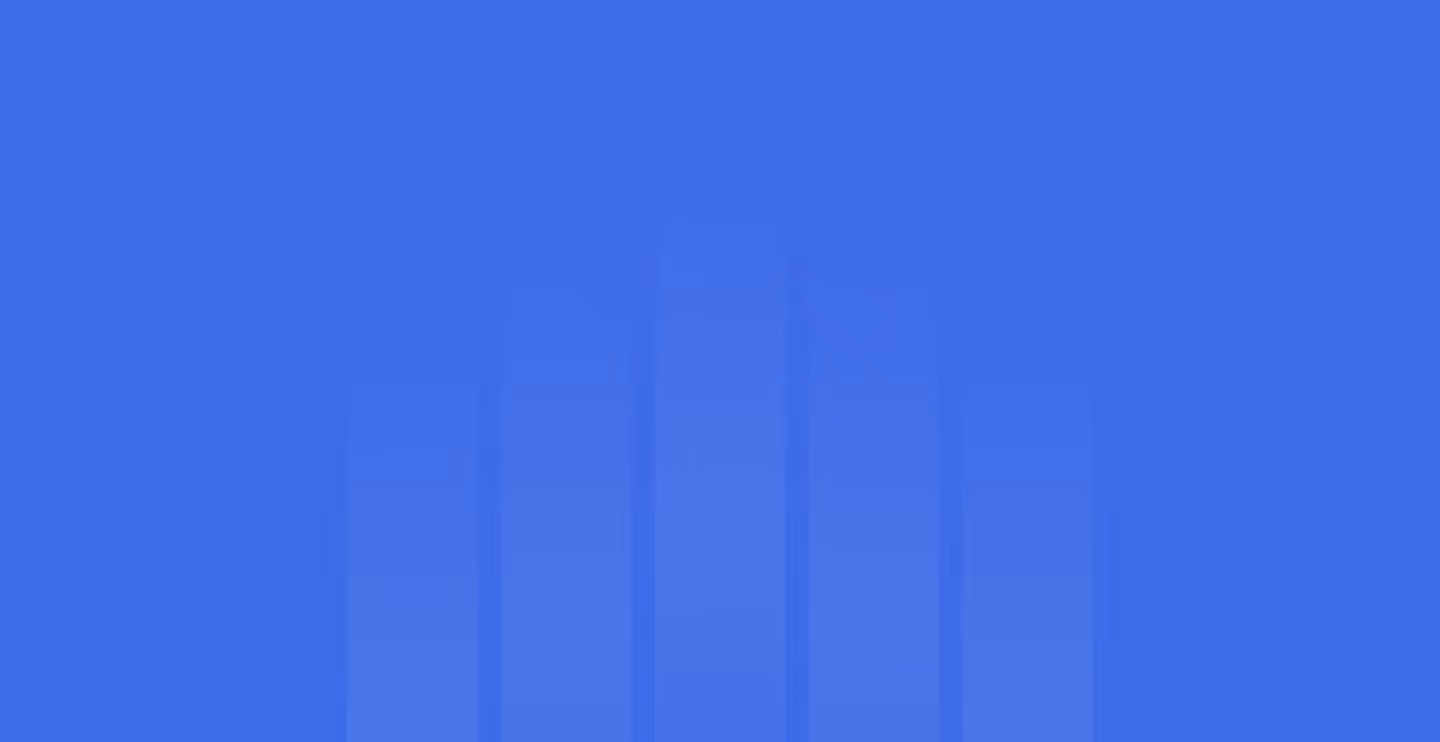 Abstract blue background with vertical translucent rounded bars of varying heights.