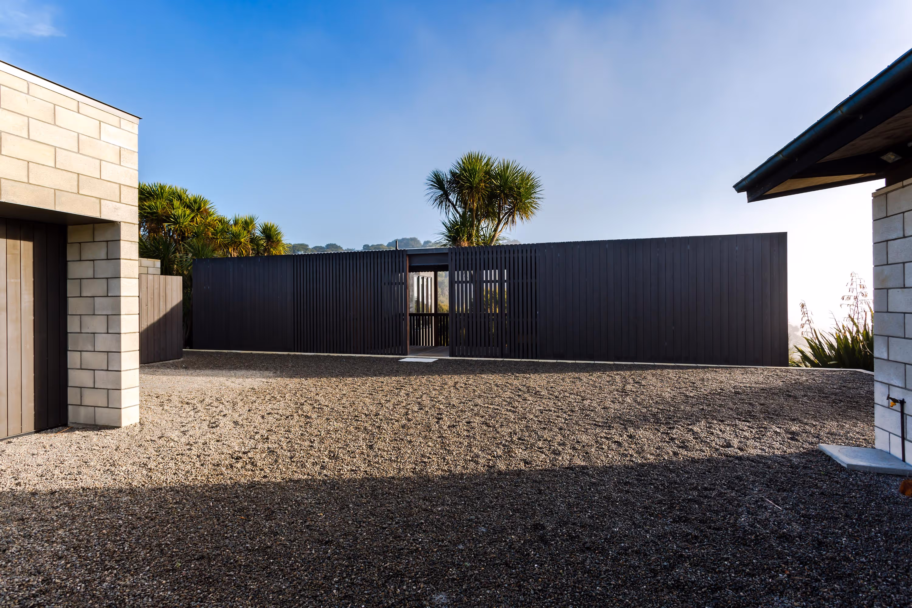 Glenmorven Studios residential studio with central courtyard and cedar cladding in Greytown
