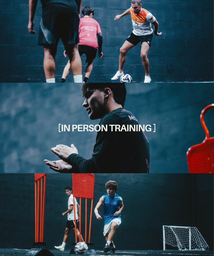 Two men engaged in conversation with a blue background behind them.
