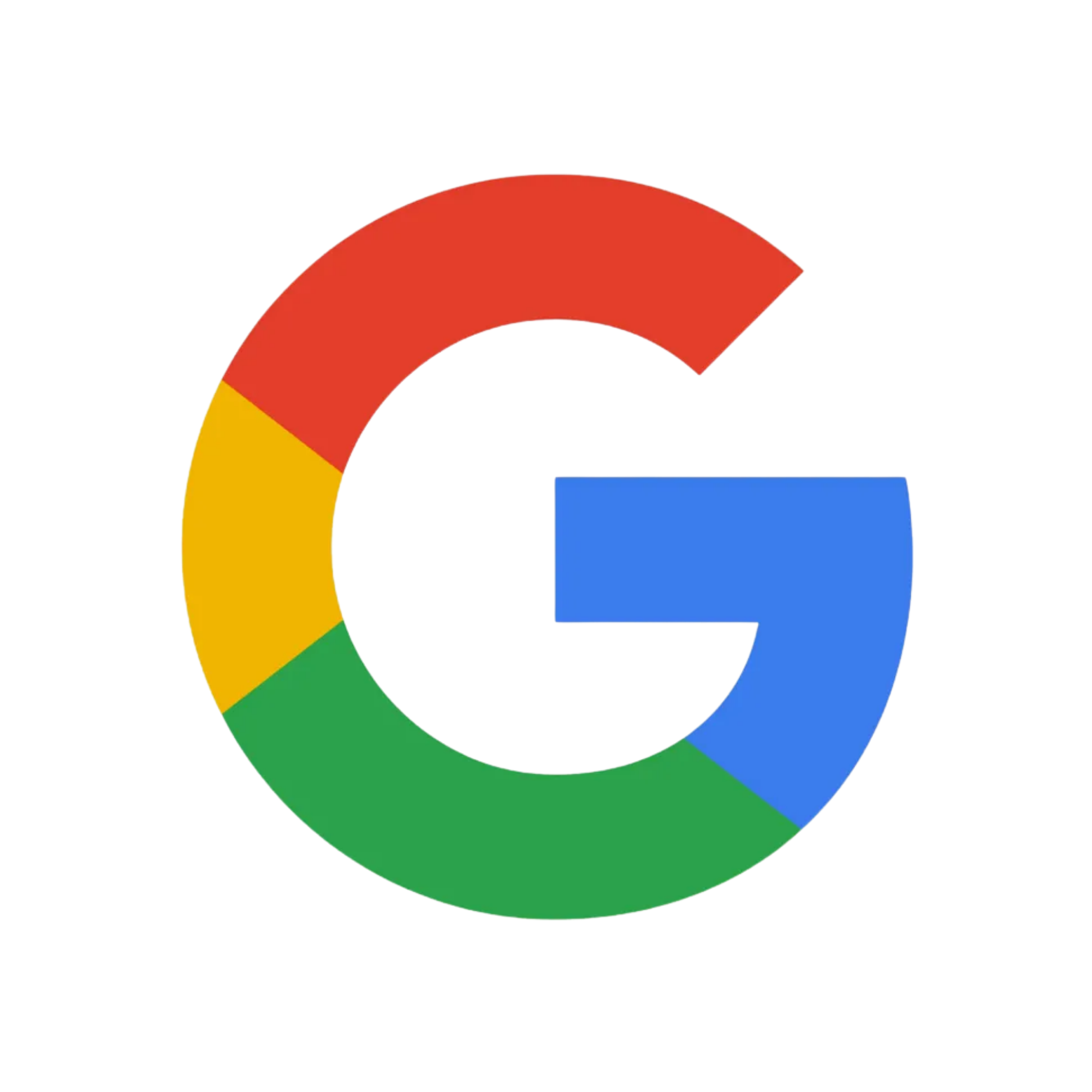 Google logo with colorful G in red, yellow, green, and blue.