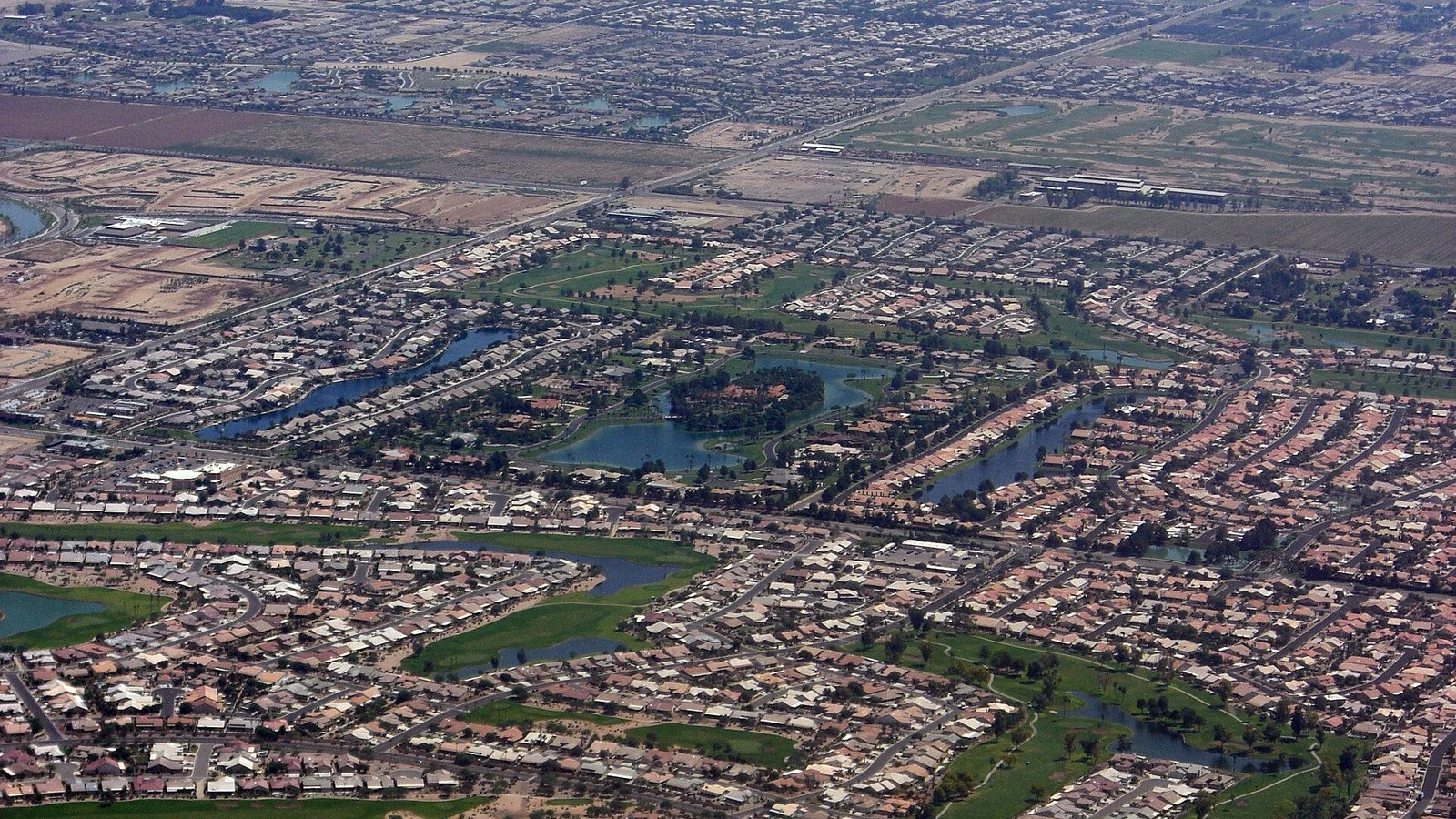 Aerial view of residential Chandler, Arizona