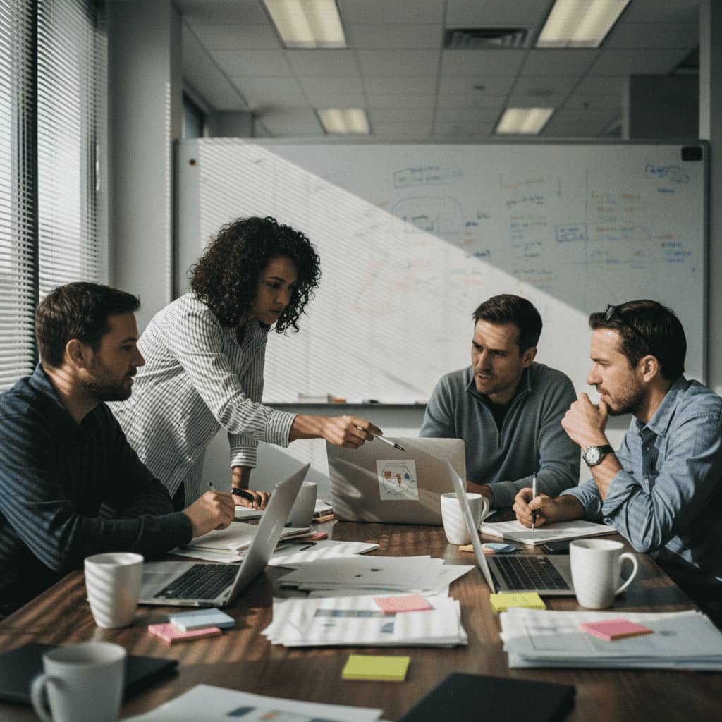 Business professional working with AI tools