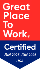 Great Place to Work Certified badge for June 2025 to June 2026 in the USA.