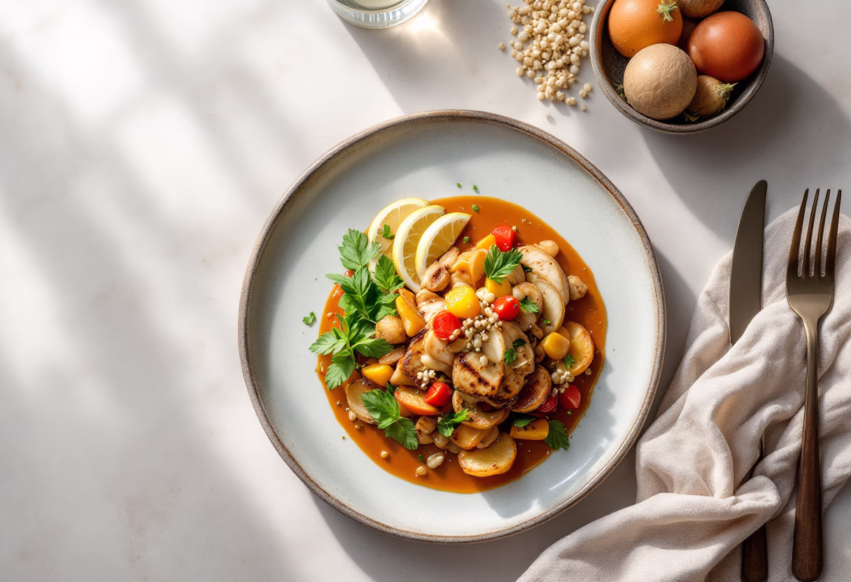 image of plated gourmet dish (for a fine dining restaurant)