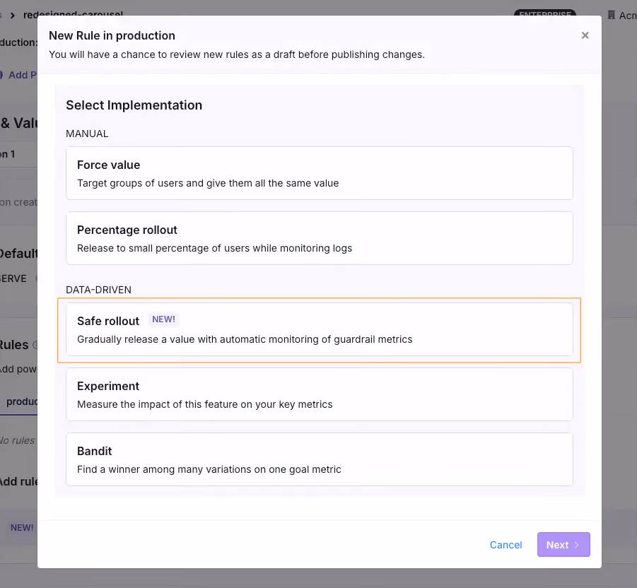 safe rollouts for AI features