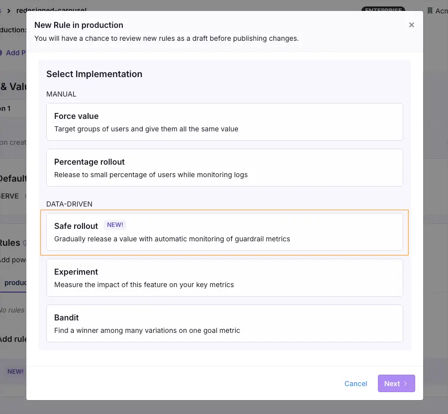 safe rollouts for AI features