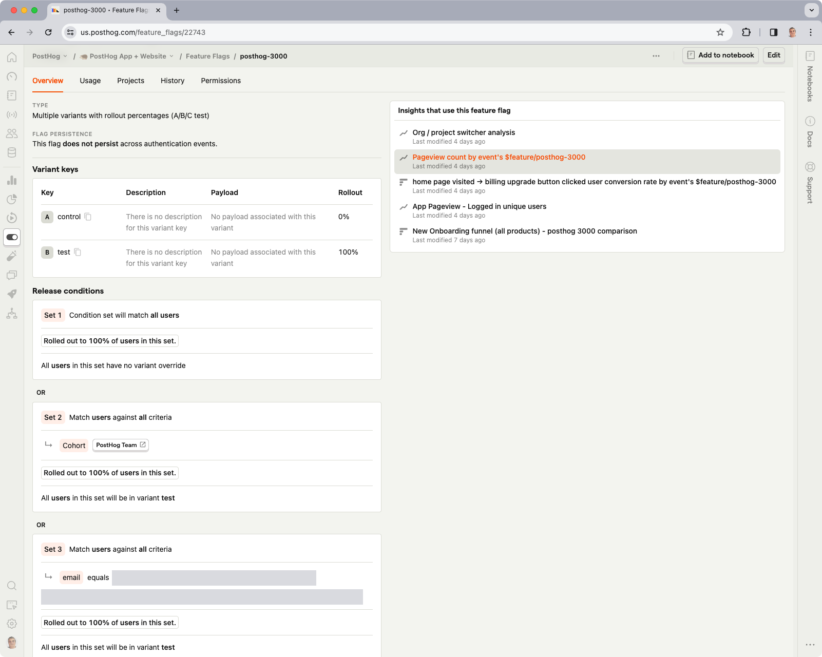 Posthog Feature Flagging