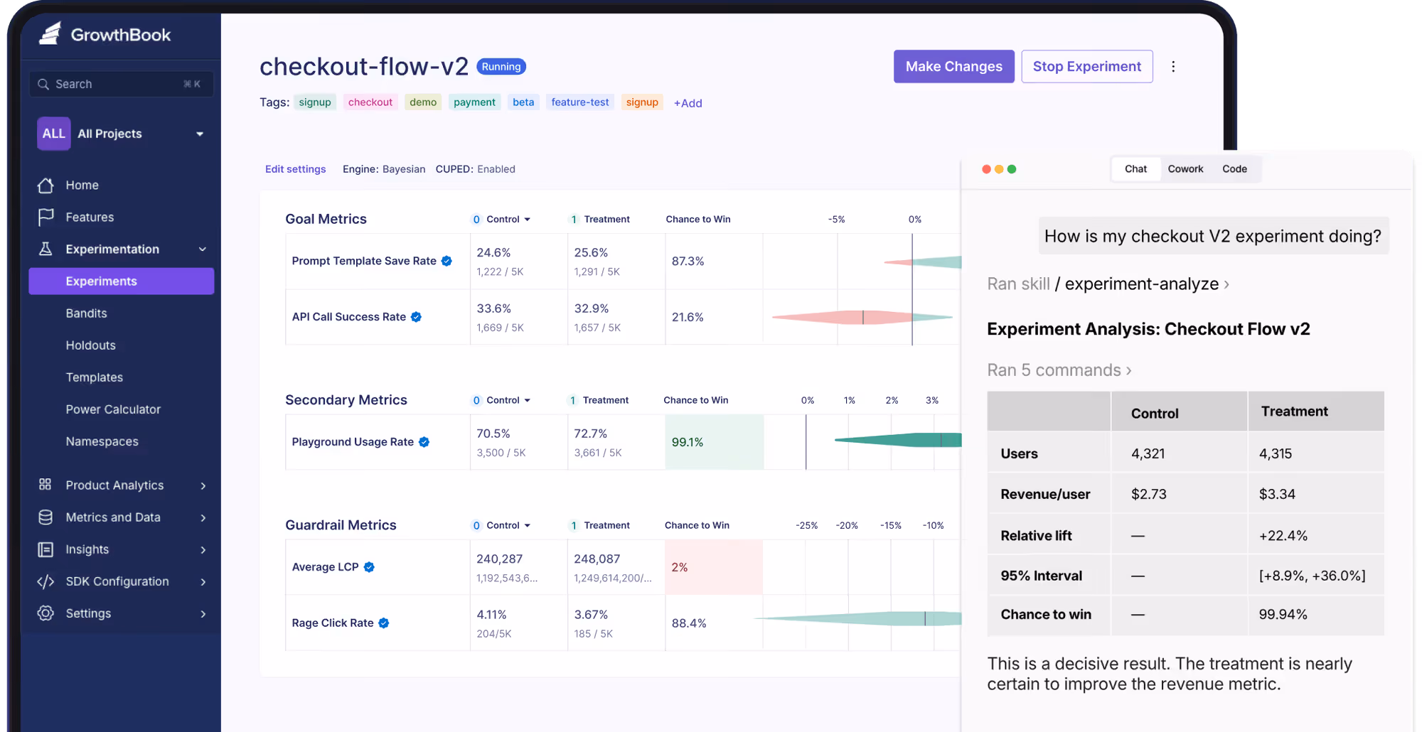 GrowthBook Experimentation