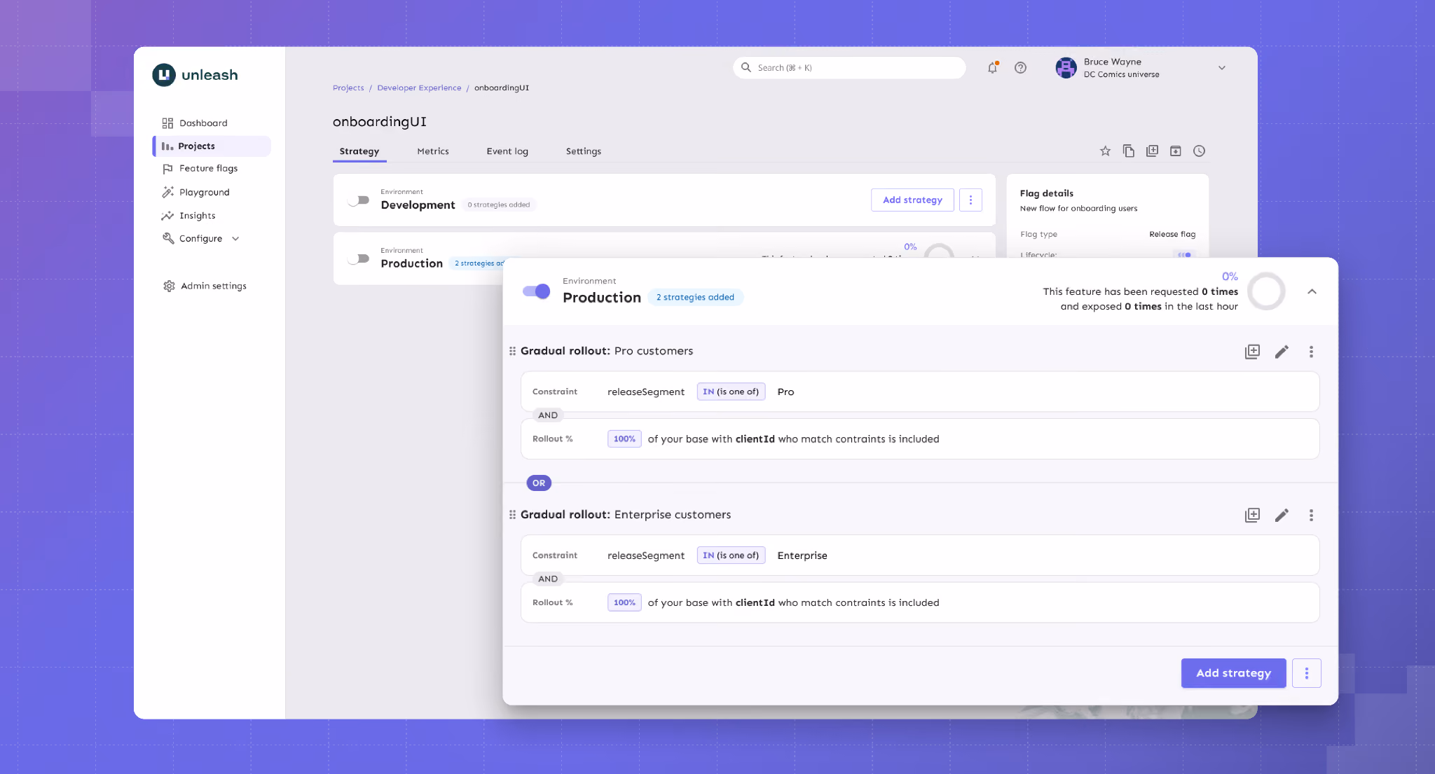 Unleash feature flagging