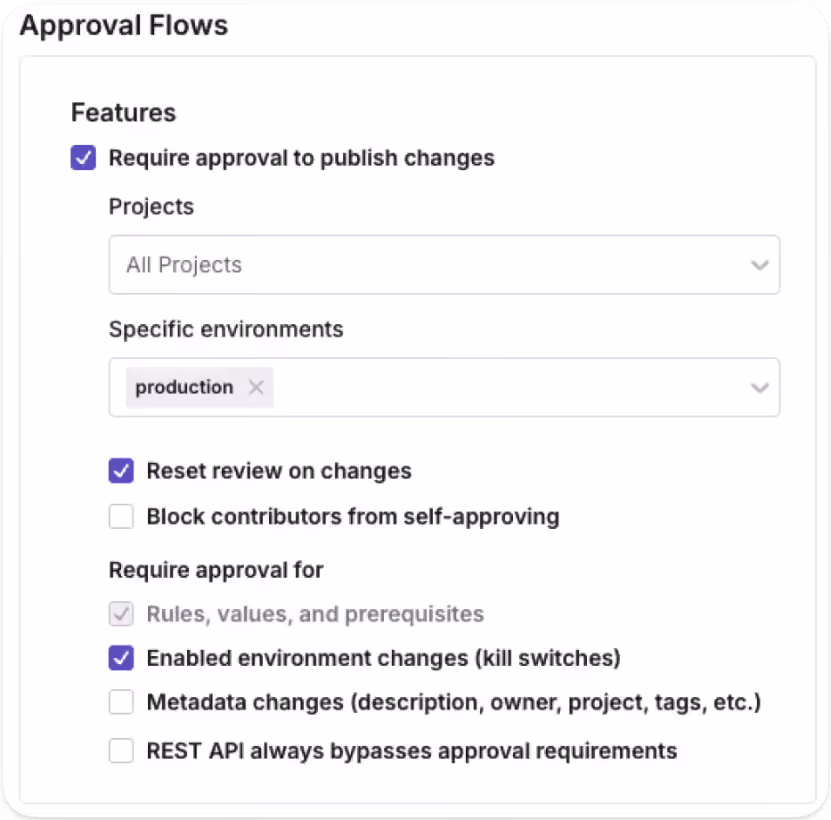 GrowthBook approval flows