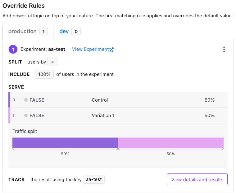 Run A/A tests in GrowthBook