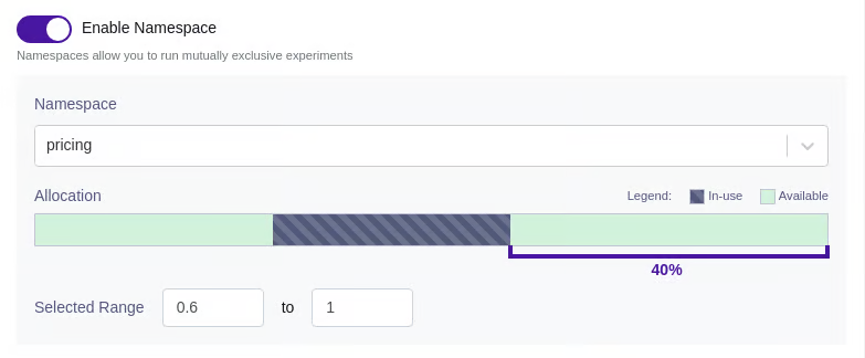 Add namespaces to prevent conflicts between two experiments
