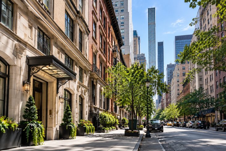 Brownstone residential street