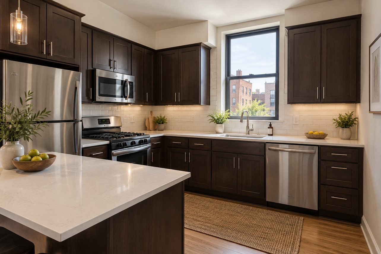 Renovated apartment kitchen