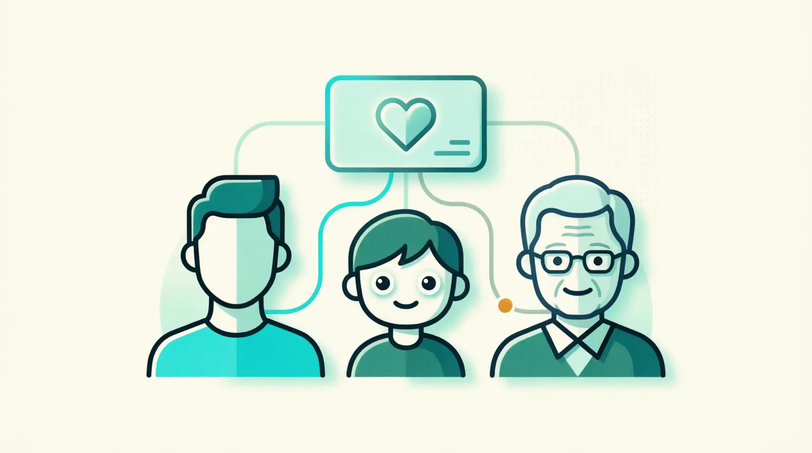 Three generations connected to one shared family health record