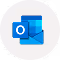 Microsoft Outlook logo with blue envelope and calendar icons.