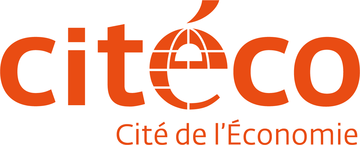 Logo de Citeco avec globe stylisé et texte Cité de l'Économie en orange.