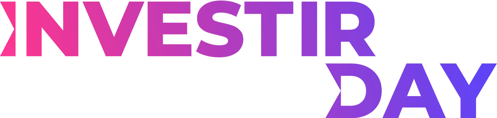 Texte coloré violet et rose disant Investir Day.