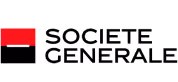 Logo Société Générale avec un carré rouge au-dessus d'une bande noire et blanche.