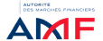Logo avec lettres bleu et rouge AMF stylisées avec un rectangle bleu en haut à gauche.