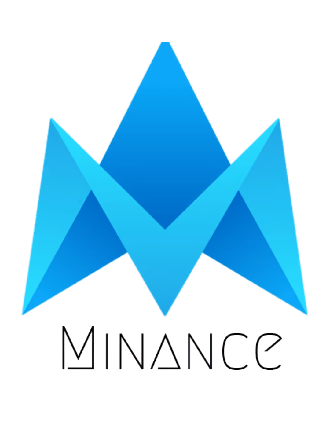 Logo bleu stylisé en forme de M avec le texte MINANCE en dessous.