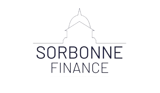 Contour du dôme avec le texte Sorbonne Finance en dessous.