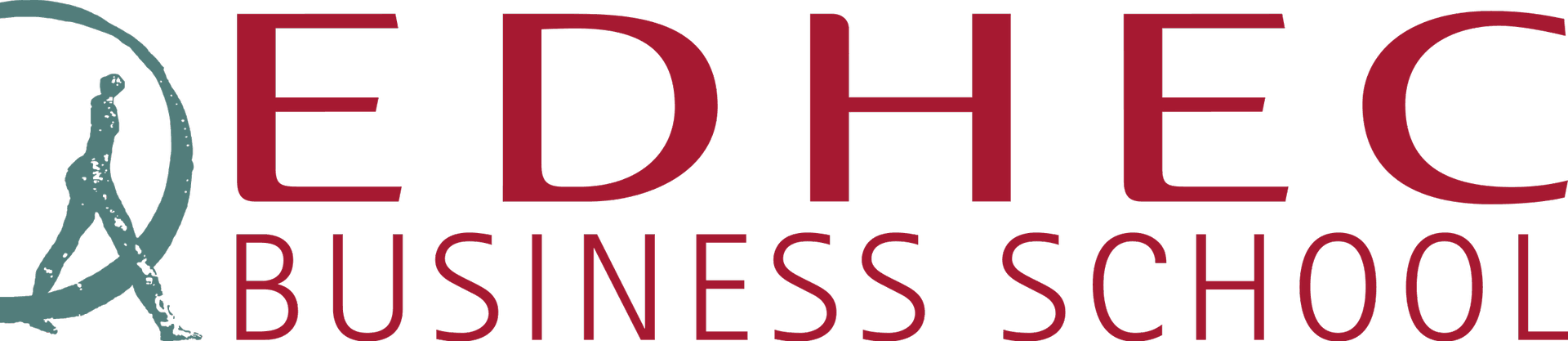 Logo de l'école de commerce EDHEC avec une silhouette humaine marchant dans un cercle.