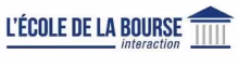 Logo de L'École de la Bourse avec un dessin d'un bâtiment de style temple grec.