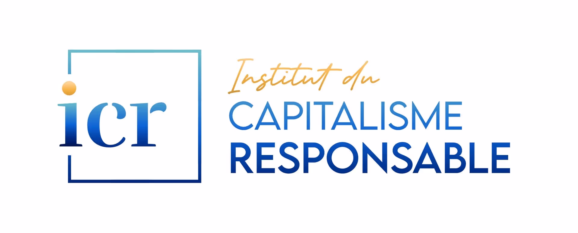 Logo bleu et or de l'Institut du Capitalisme Responsable avec les lettres icr encadrées.