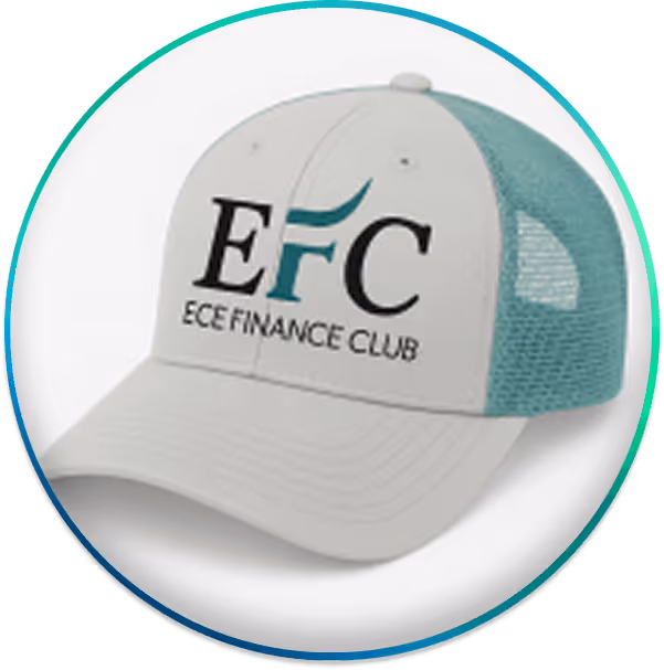 Casquette avec logo EFC et inscription ECE Finance Club sur le devant.