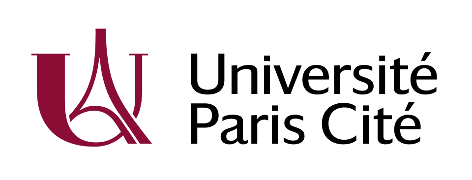 Logo de l'Université Paris Cité avec un symbole rouge et texte noir.