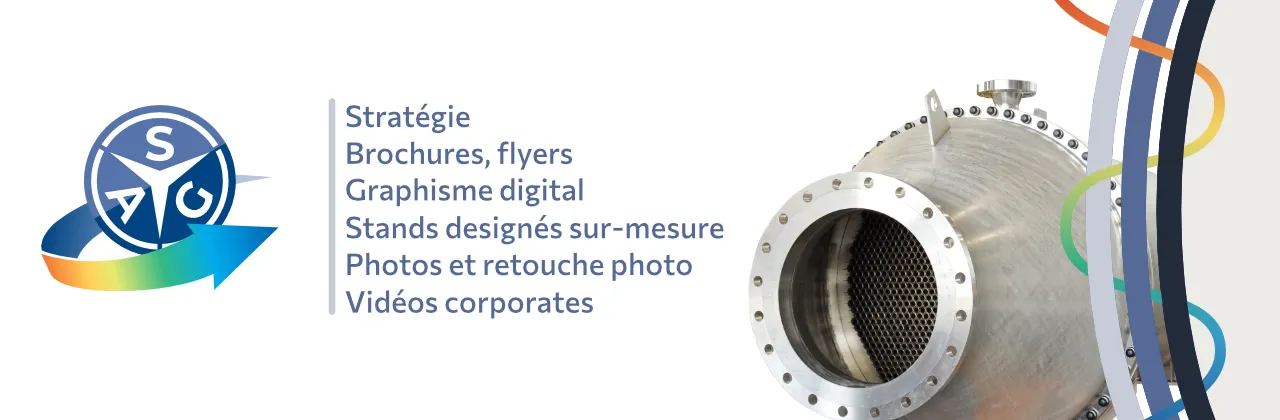 Couverture du cas client SAG montrant les actions marketing réalisées et un photo montage d'échangeur