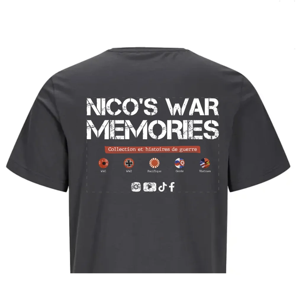 t-shirt floqué pour un projet de musée sur le dos